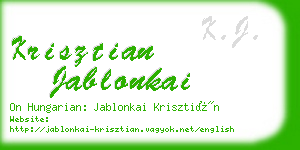 krisztian jablonkai business card